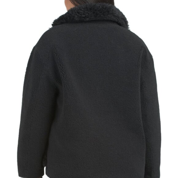 NEW Hudson Jeans Faux Leather Faux Shearling Jacket Winter $268 RETAIL 2511 5T3 - Picture 4 of 5